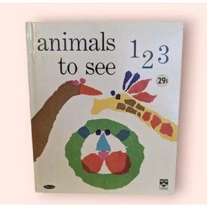 Animals To See 1 2 3 Hardcover 1964 Whitman Top Top Tale Illustrated Vtg Zens